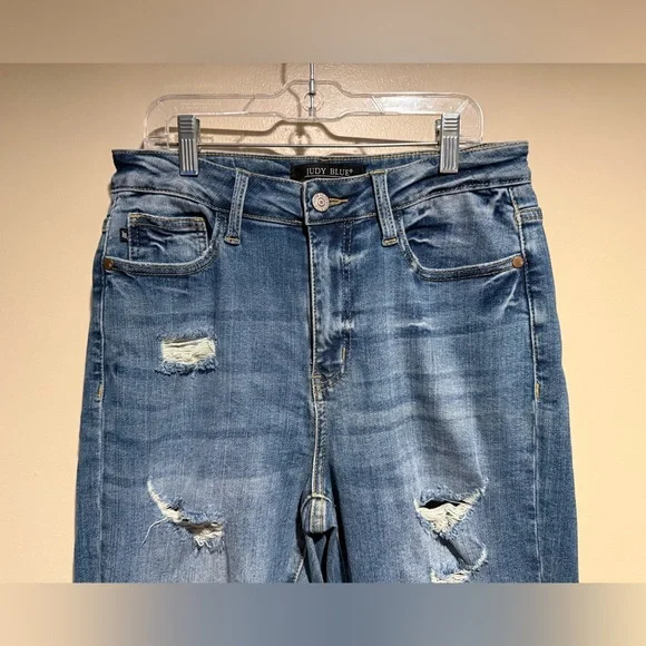Judy Blue Boyfriend Fit Jeans Size 7/28 Stretch distressed - Picture 3 of 11